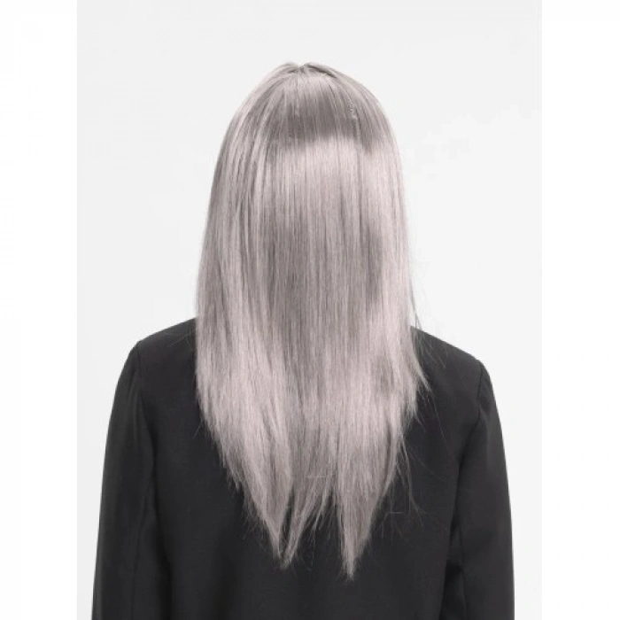 VipMarketim Platin Gri Gümüş Uzun Parti Peruğu