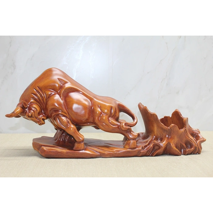 VipMarketim Polyester Boğa Figürü Şaraplık