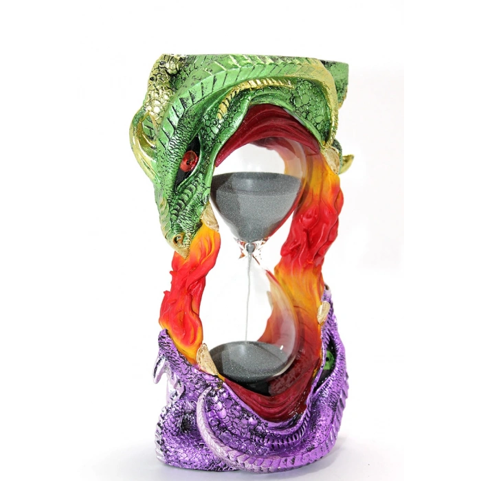 VipMarketim Polyester Dragon Tasarımlı Kum Saati Model 1