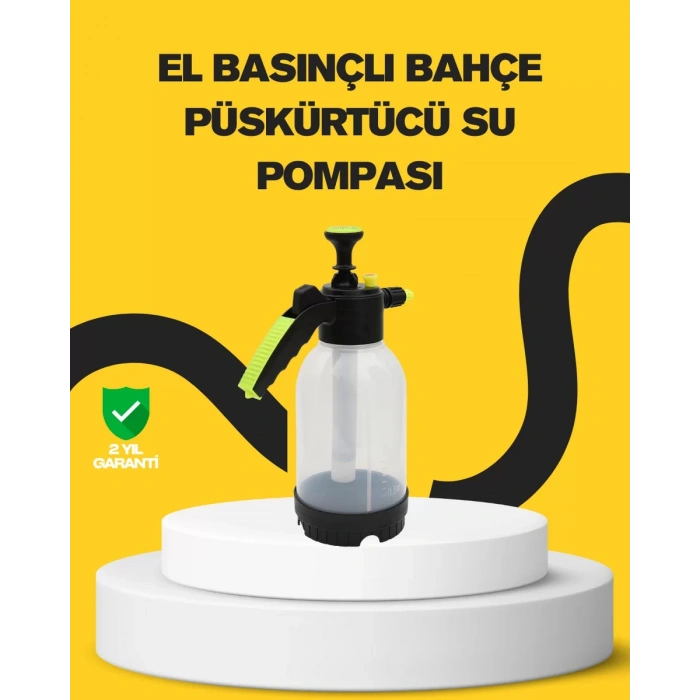 VipMarketim Pompalı Köpük Püskürtücü 2 Litre Dayanıklı Manuel Basınçlı Yıkama Şişesi