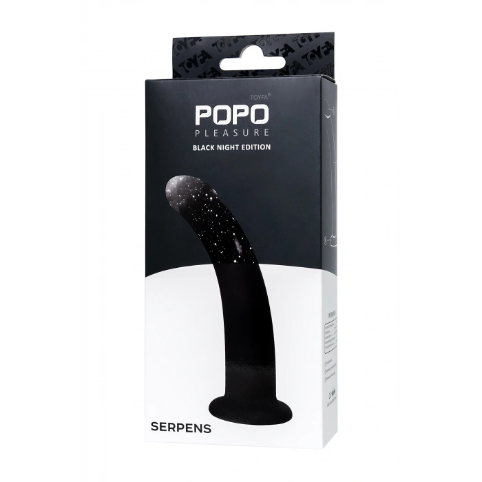 VipMarketim POPO Pleasure  Serpens Anal yapay penis S Virajlı, Silikon, siyah, 13 cm