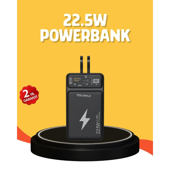 VipMarketim Powerbank 10000 mAh Dijital Göstergeli Taşınabilir