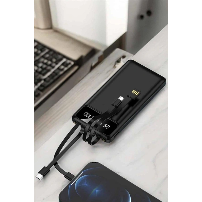 VipMarketim Powerbank 20.000 Mah LCD Ekran USB Lightning Type-C Uyumlu İOS ve Android