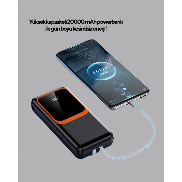 VipMarketim Powerbank 20000 mAh Yüksek Kapasiteli ve 22.5W Hızlı Şarj Destekli