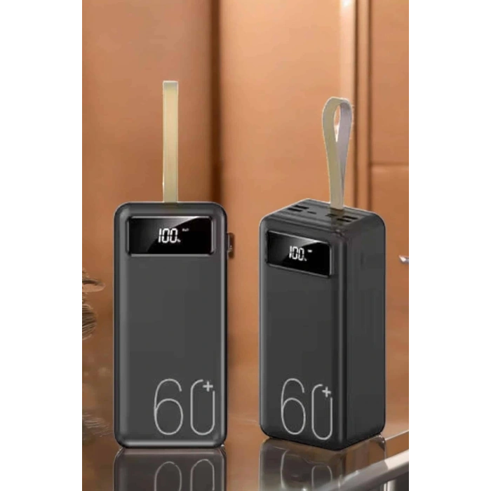 VipMarketim Powerbank 60.000 Mah Hızlı Şarj 4 Çıkışlı Uzun Şarj Süreli Dijital Göstergeli