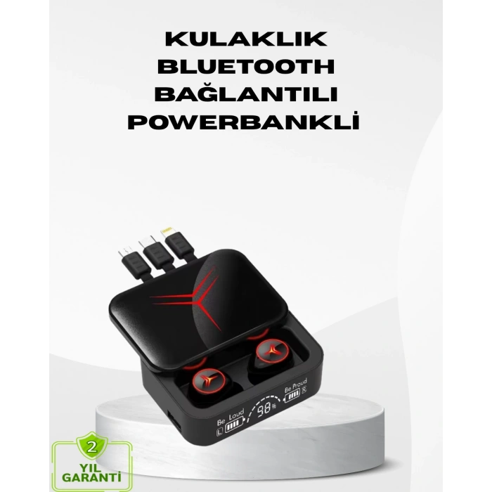 VipMarketim Powerbank Özellikli Bluetooth Kablosuz Kulaklık – Dokunmatik Kontrol Uzun Pil Ömrü Ergonomik Tasarım