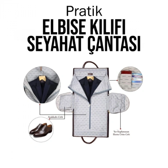 VipMarketim Pratik Elbise Kılıfı Seyahat Çantası