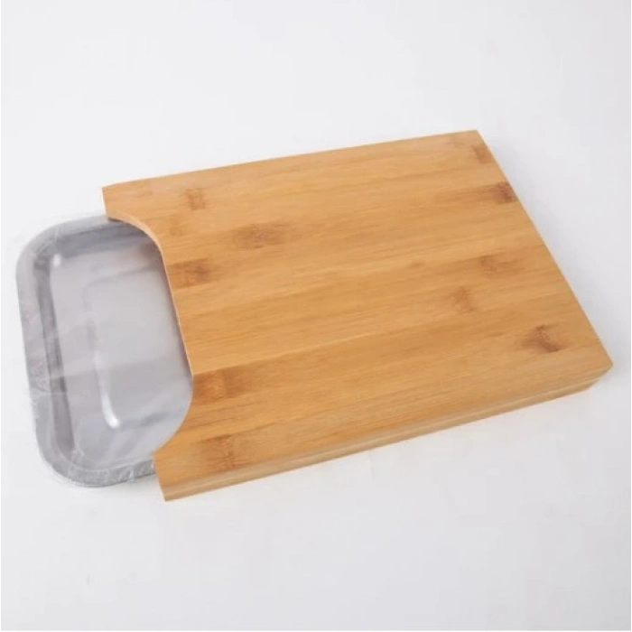 VipMarketim Pratik Tepsili Ahşap Kesme Tahtası