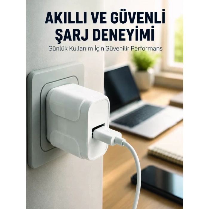 VipMarketim Pratik ve Kompakt Tasarımlı 12W USB Telefon Şarj Adaptörü