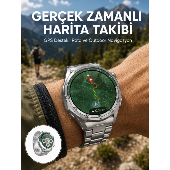VipMarketim Premium Amoled Akıllı Saat GPS Harita Desteği Bluetooth Arama Sağlık Takipli Yeni Nesil
