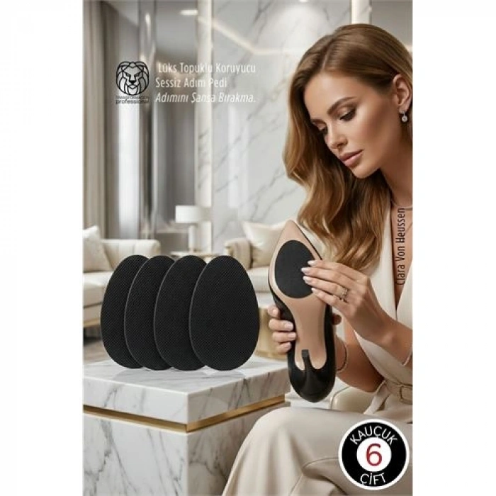 VipMarketim Premium Kauçuk Ayakkabı Kaydırmazı - Lüks Topuklu Koruyucu & Sessiz Adım Pedi 6 ÇİFT
