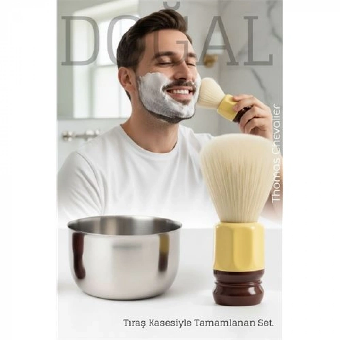 VipMarketim Premium Tıraş Fırçası - %100 Domuz Kılı - Yoğun Köpük Pürüzsüz Tıraş