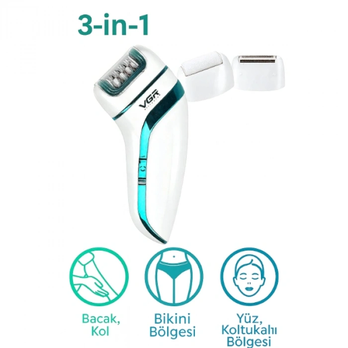 VipMarketim Profesyonel 3 Başlıklı Epilasyon Aleti