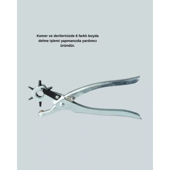 VipMarketim Profesyonel Deri Delme Pensesi Döner Başlıklı Kemer Delici 6 Fonksiyonlu