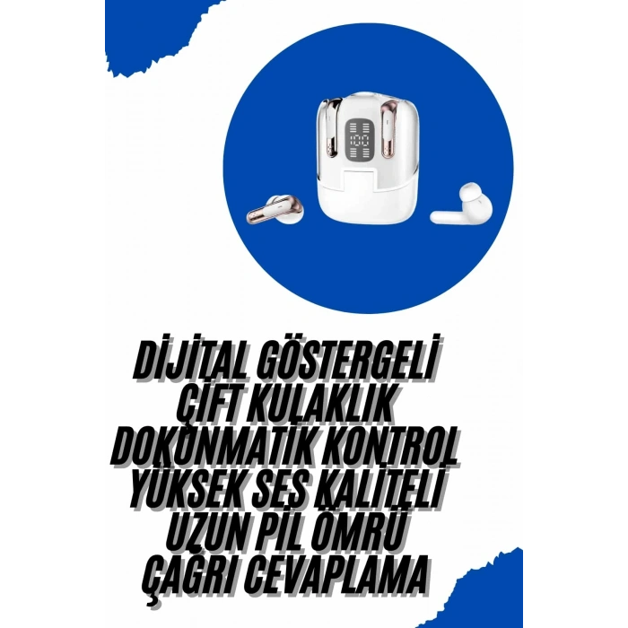 VipMarketim Profesyonel Dijital Göstergeli Düşük Gecikme Bluetooth Kulaklık Çift Kulaklık