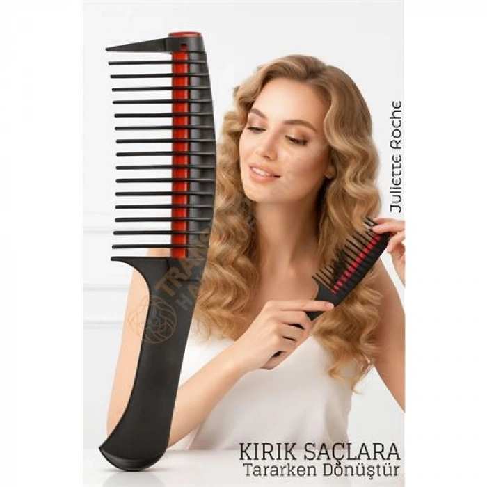 VipMarketim Profesyonel Kırık Saç Temizleyici Tarak - Saç Bakım Krem Protein Dağıtıcı Tarak Bukle Tarağı