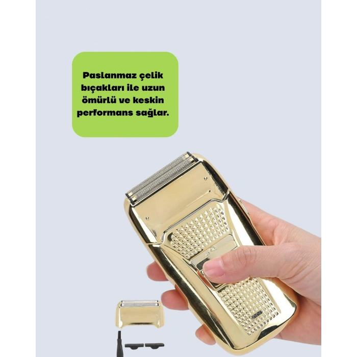 VipMarketim Profesyonel Kuru Kullanım Sakal Tıraş Makinesi Çift Başlıklı