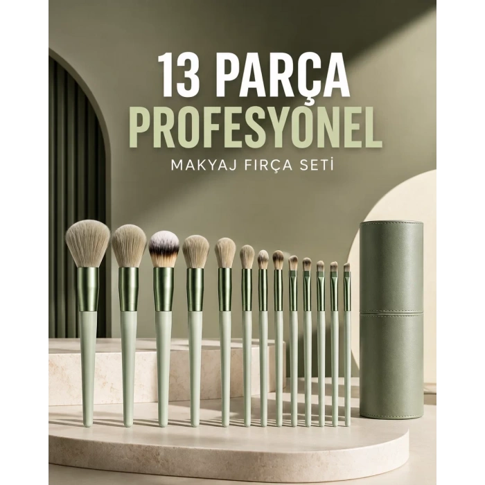 VipMarketim Profesyonel Makyaj Fırça Seti 13 Parça Yumuşak Kıllı Fırça Seti Far Fırçası