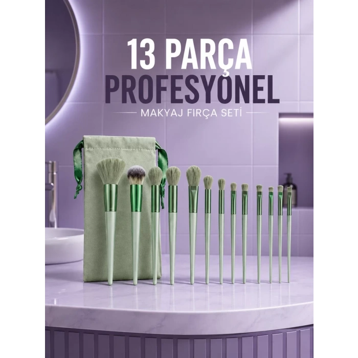 VipMarketim Profesyonel Makyaj Fırça Seti Yumuşak Kıllı Taşınabilir Çantalı