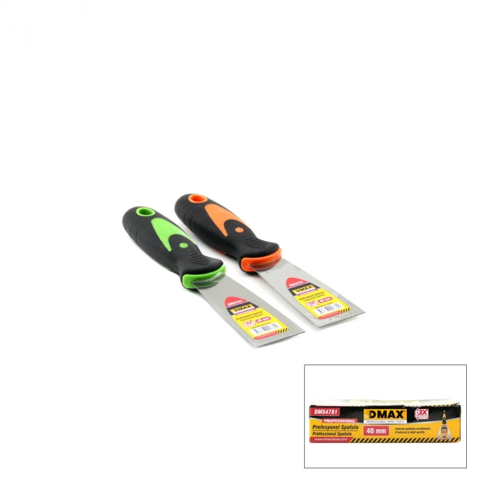 VipMarketim Profesyonel Metal Spatula - 40 mm - Fiber Saplı