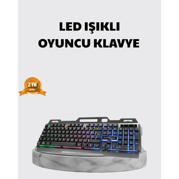 VipMarketim Profesyonel Oyuncu Klavye Mouse Seti – RGB Işıklı Türkçe Q DPI Ayarlı Dayanıklı Gövde