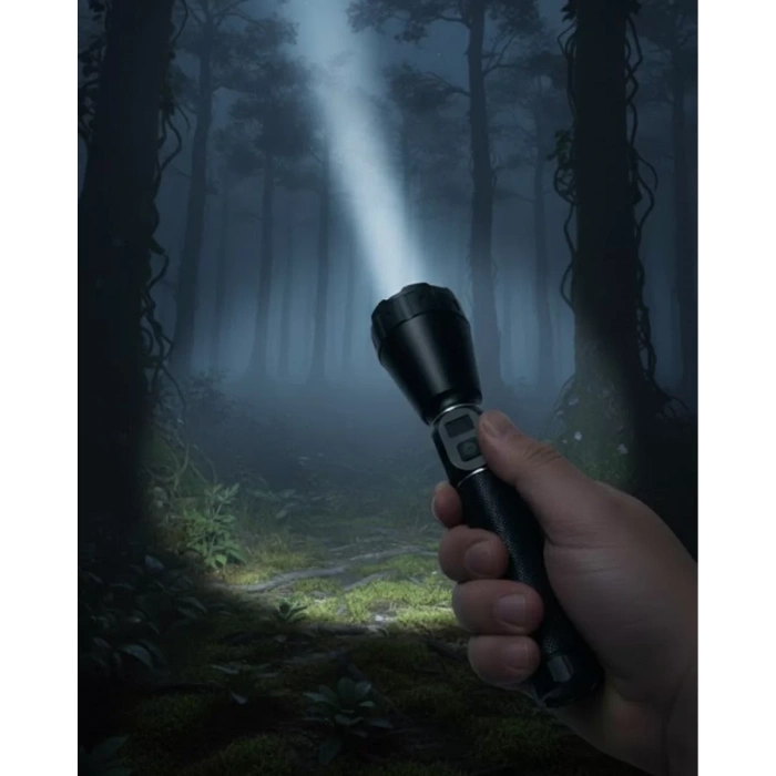 VipMarketim Profesyonel Şarjlı El Feneri Yüksek Parlaklık 9000mAh Bataryalı Set