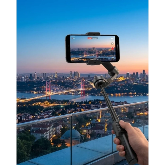 VipMarketim Profesyonel Telefon Gimbal Stabilizer 3 Axis Video Sabitleyici Vlog Tripod