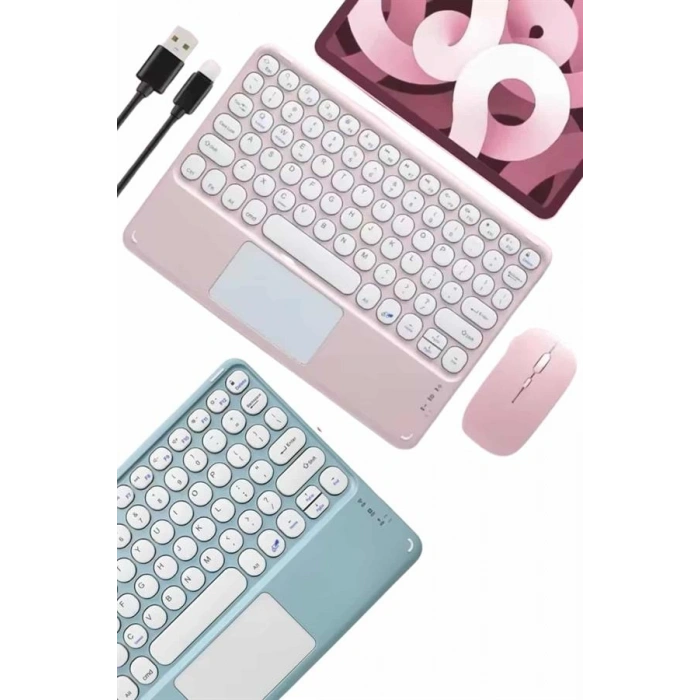 VipMarketim Profesyonel Wifi Q Klavye Bluetooth Klavye Touchpad 10.8 Inç