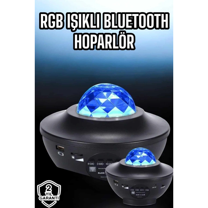 VipMarketim Projektör Yıldız Gece Lambası Disko Topu Bluetooth Bağlantılı Taşınabilir Şarjlı