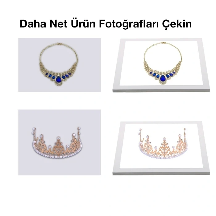 VipMarketim PULUZ 20x20cm Gölgesiz Ürün Fotoğraf Çekim LED Işık Paneli-(5775)