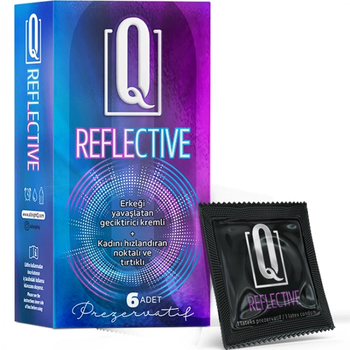 VipMarketim Q Reflective 6lı Geciktiricili ve Tırtıklı Prezervatif