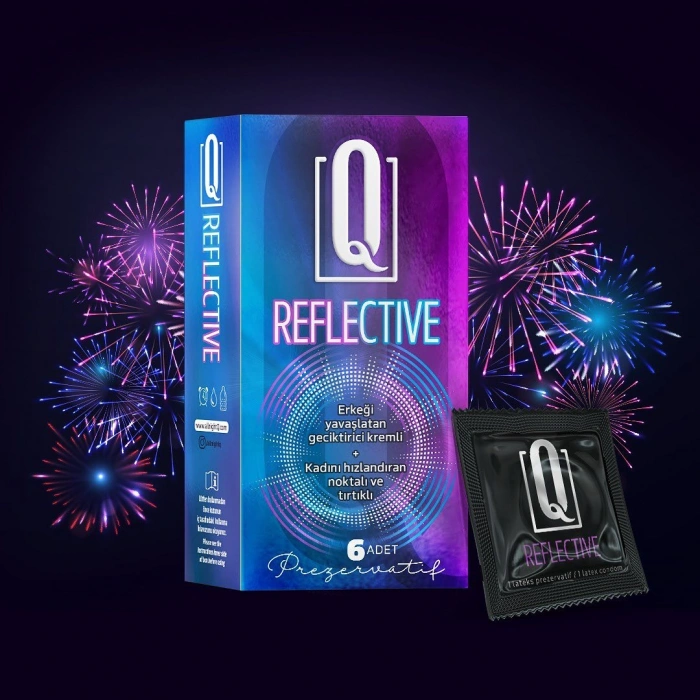 VipMarketim Q Reflective 6lı Geciktiricili ve Tırtıklı Prezervatif