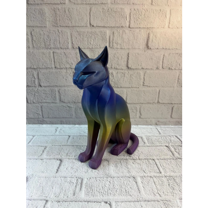 VipMarketim Rainbow Renkli Kedi Biblosu Dekoratif Masa ve Raf Süsü