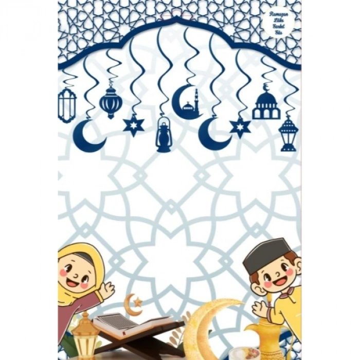 VipMarketim Ramazan Tavan Süsü 10lu Metalize Lacivert