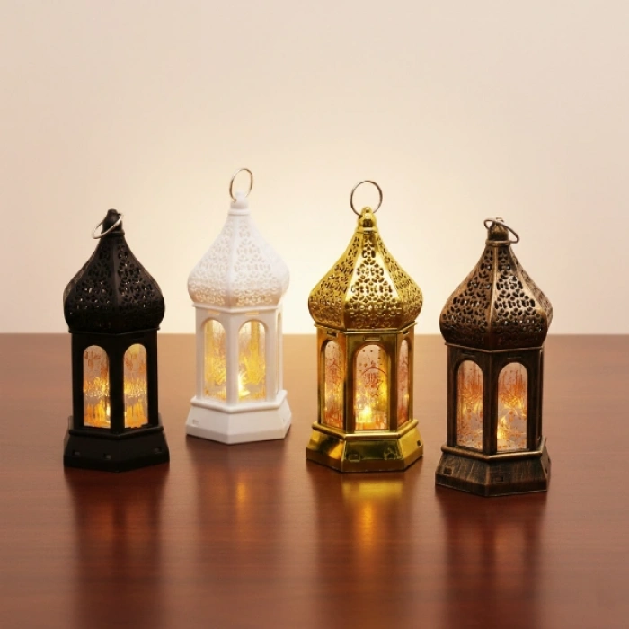 VipMarketim Ramazan Temalı Büyük Altıgen Kapalı Kubbe LED Lamba