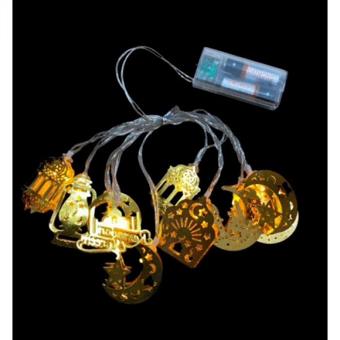 VipMarketim Ramazan Temalı Karışık Figürlü Dekoratif LED Işık 2 Metre