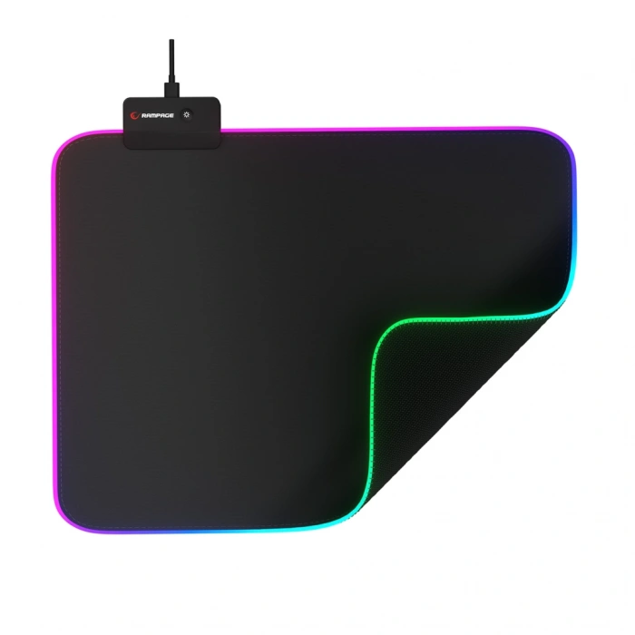 VipMarketim Rampage MP-23 BLITZ M RGB 252x328x3mm RGB Led Gaming MOUSE PAD (Siyah)(1923)