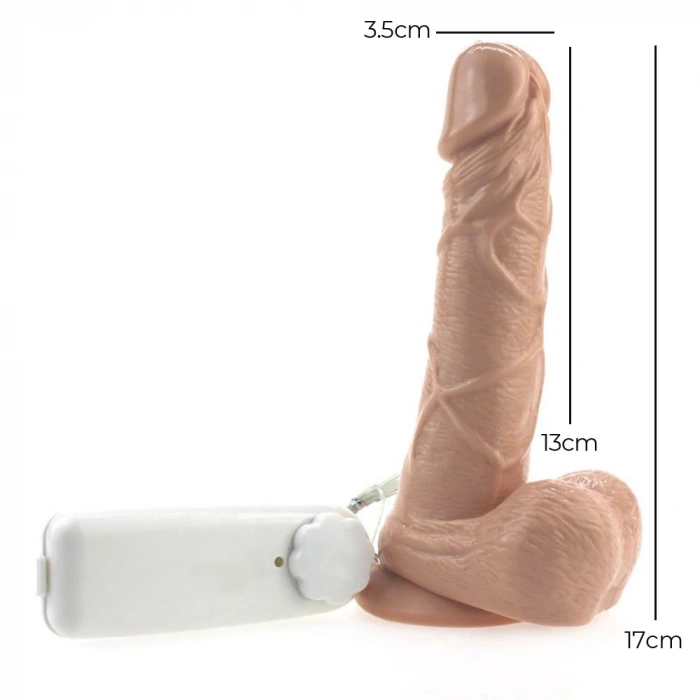 VipMarketim Realdo 17cm Titreşimli 360 Rotasyonlu Gerçekçi Dildo Vibratör