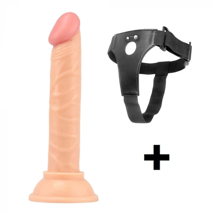VipMarketim Realdo Strappy 14cm Gerçekçi Testisli Belden Bağlamalı Strap On Protez Penis
