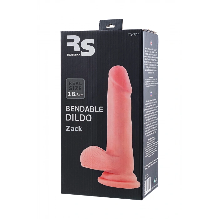 VipMarketim RealStick Elite Zack Vantuzlu yapay penis, TPR, Çıplak, 18 cm