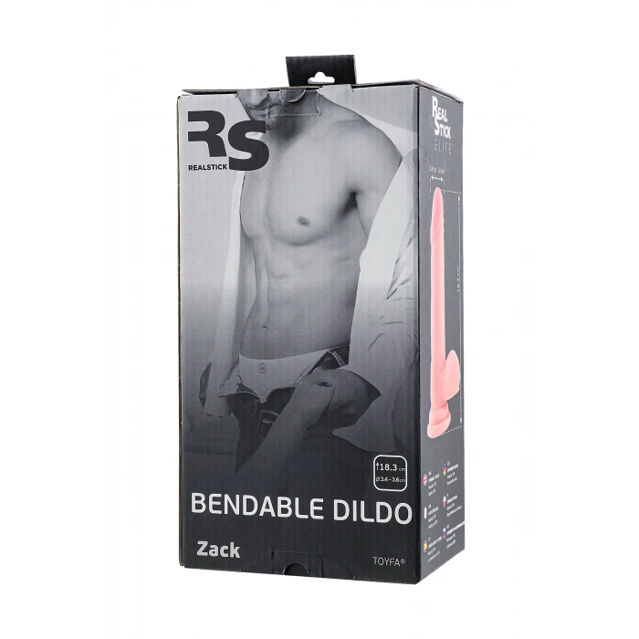 VipMarketim Realstick Elite Zack Vantuzlu Yapay Penis, Tpr, Çıplak, 18 Cm