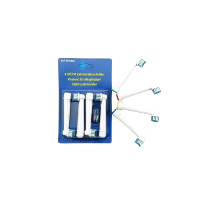 VipMarketim Renk Halkalı Aile Tipi Diş Fırçası Yedek Başlığı 4’lü Paket