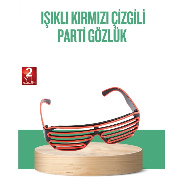 VipMarketim Renkli Işıklı Gözlük Eğlenceli Gece Aksesuarı