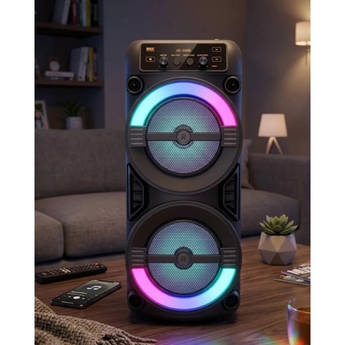 VipMarketim RGB Işıklı Taşınabilir Bluetooth Hoparlör Güçlü Stereo Ses