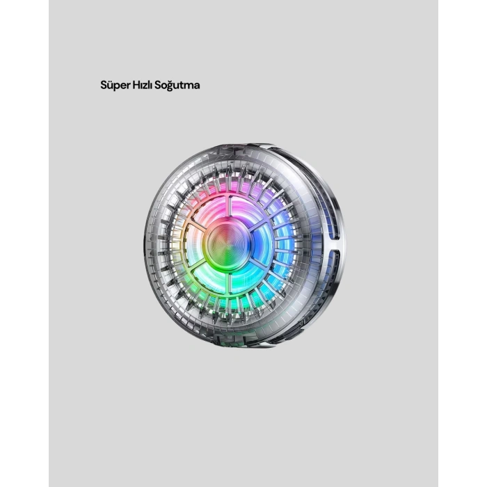 VipMarketim RGB Işıklı Telefon Soğutucu Fan Gaming Cooler Süper Hızlı Soğutma