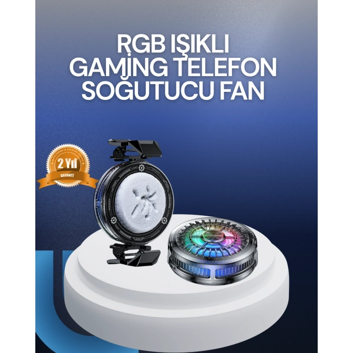 VipMarketim RGB LED Telefon Soğutucu Fan Yüksek Hızlı Soğutma Oyuncu Cooler