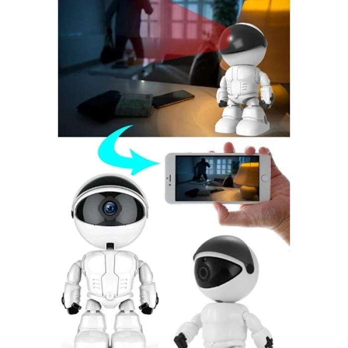 VipMarketim Robot Görünümlü Wi-Fi Bebek Kamerası
