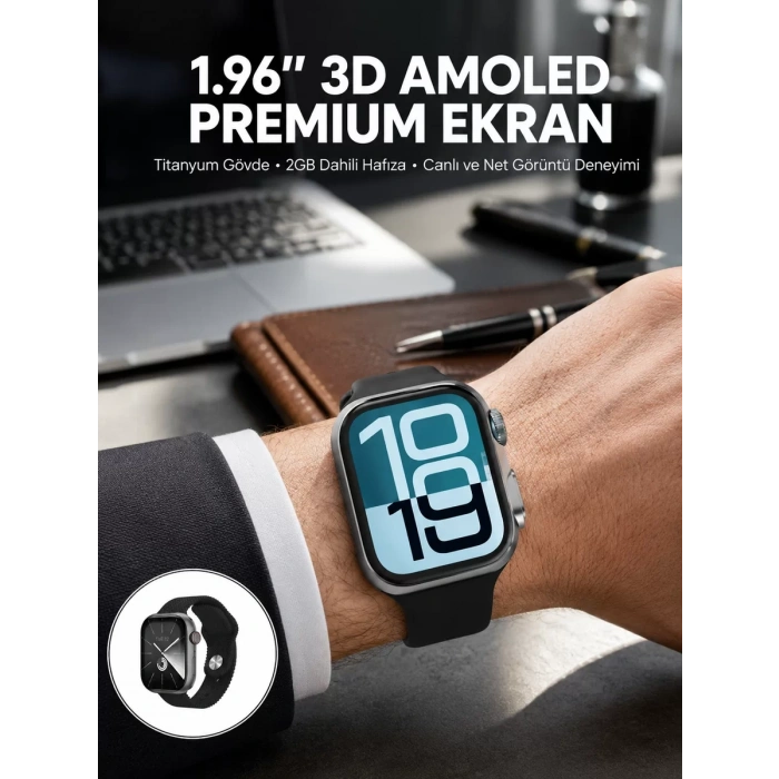 VipMarketim RS12 PRO+ 2025 Serisi Özel Üretim Full Ekranlı Akıllı Saat – Nabız ve Uyku Takibi Bluetooth Arama Garantili Güçlü Batarya