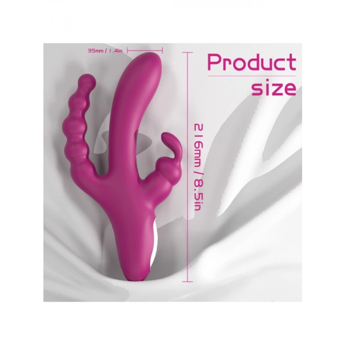 VipMarketim S-Hande 3'ü 1 Arada Tavşan Vibratör – Mor