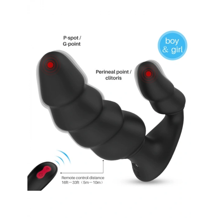 VipMarketim S-Hande Dragon-Rct Kumandalı 9 Fonksiyonlu Titreşimli Şarjlı Double Vibratör